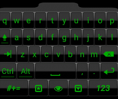 A keyboard with green letters

Description automatically generated